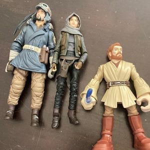 Lot of Star Wars figures Jan Erso, Captain Cassian Andor, Obi-Wan Kenobi